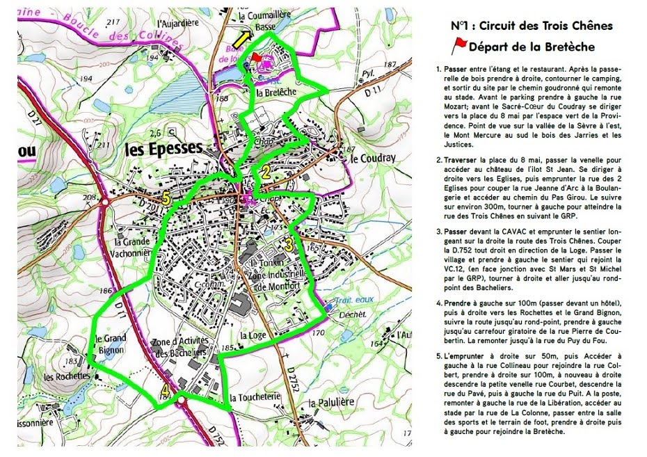 Sentiers pédestres en Vendée des Trois Chènes