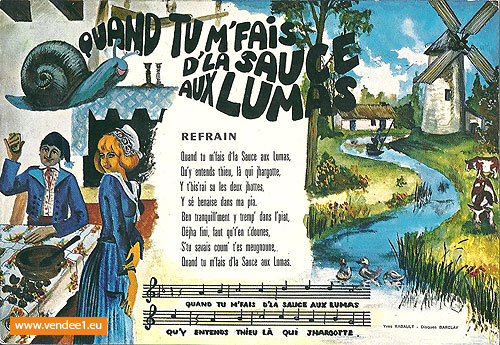 Chanson vendéenne La sauce aux lumas